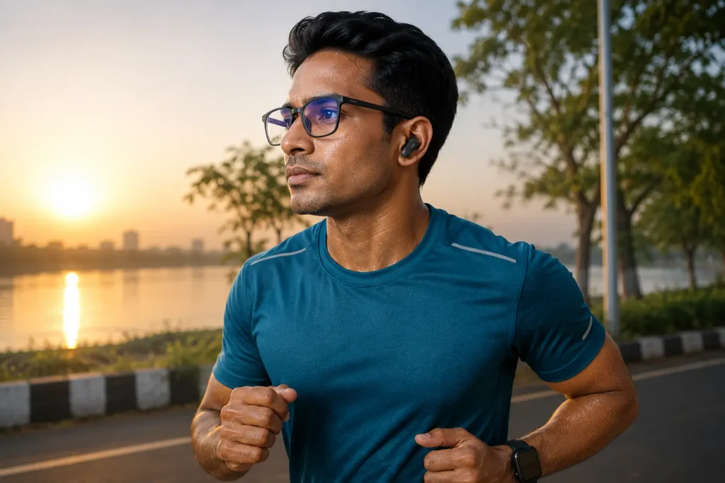 Bose Quiet Comfort Ultra vs JBL Tour Pro 3: Honest Test & Winner 5 Man working out with JBL Tour Pro 3 earbuds