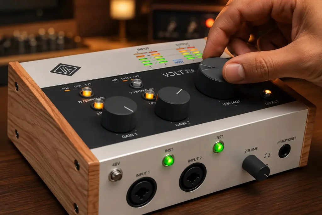 Universal Audio Volt 276 vs Focusrite Scarlett 2i2, Volt 276 vs Scarlett 2i2 4th Gen, best budget audio interface, desktop audio interface comparison, USB-C audio interfaces, home studio audio interface, UA Volt 276 vs Scarlett 2i2 4th Gen, budget interfaces under $300, 1176 compression audio interface, Auto Gain audio interface, Focusrite Scarlett 2i2 4th Gen review, Universal Audio Volt 276 review, audio interface for podcasters, vocal recording audio interface, Scarlett 2i2 vs Volt 276 comparison
