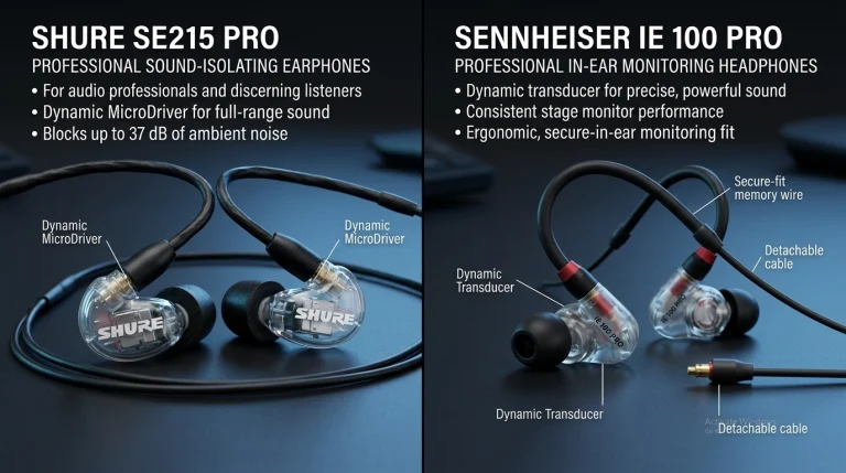 Shure SE215 vs Sennheiser IE 100 Pro Comparison