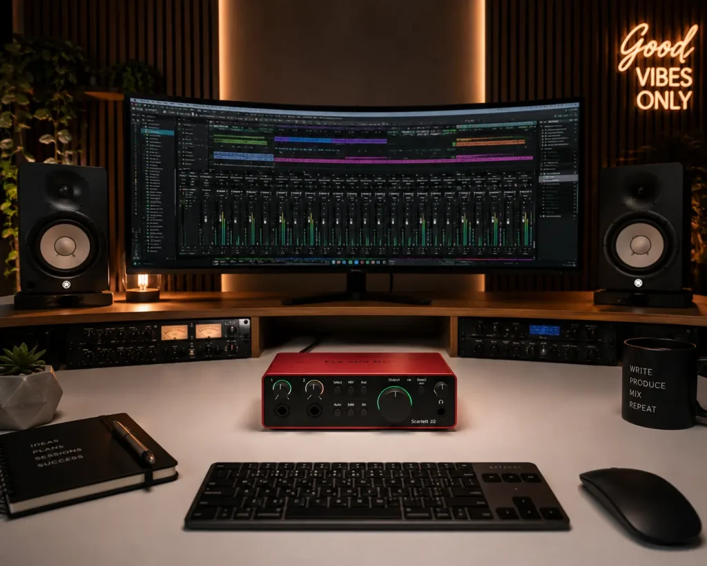 Universal Audio Volt 276 vs Focusrite Scarlett 2i2, Volt 276 vs Scarlett 2i2 4th Gen, best budget audio interface, desktop audio interface comparison, USB-C audio interfaces, home studio audio interface, UA Volt 276 vs Scarlett 2i2 4th Gen, budget interfaces under $300, 1176 compression audio interface, Auto Gain audio interface, Focusrite Scarlett 2i2 4th Gen review, Universal Audio Volt 276 review, audio interface for podcasters, vocal recording audio interface, Scarlett 2i2 vs Volt 276 comparison