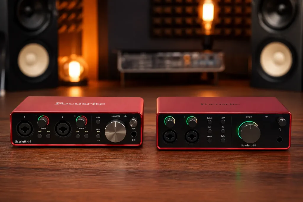 Scarlett 4i4 3rd Gen and 4th Gen side-by-side comparison