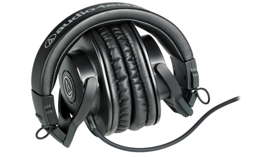 Audio-Technica ATH-M30x closed-back studio headphones with folded ear cups