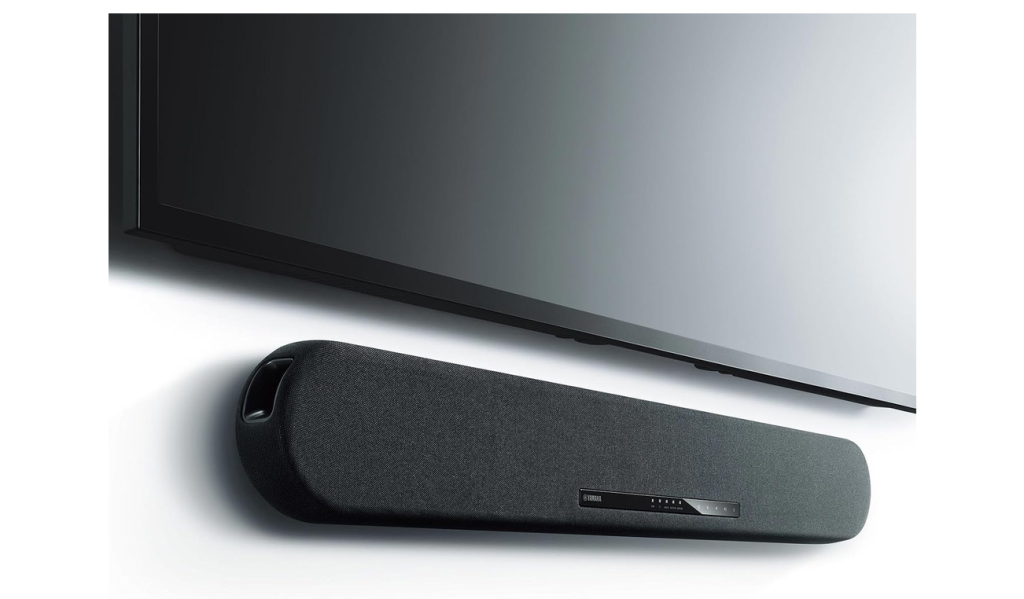 Yamaha YAS-108 single soundbar mounted below a TV